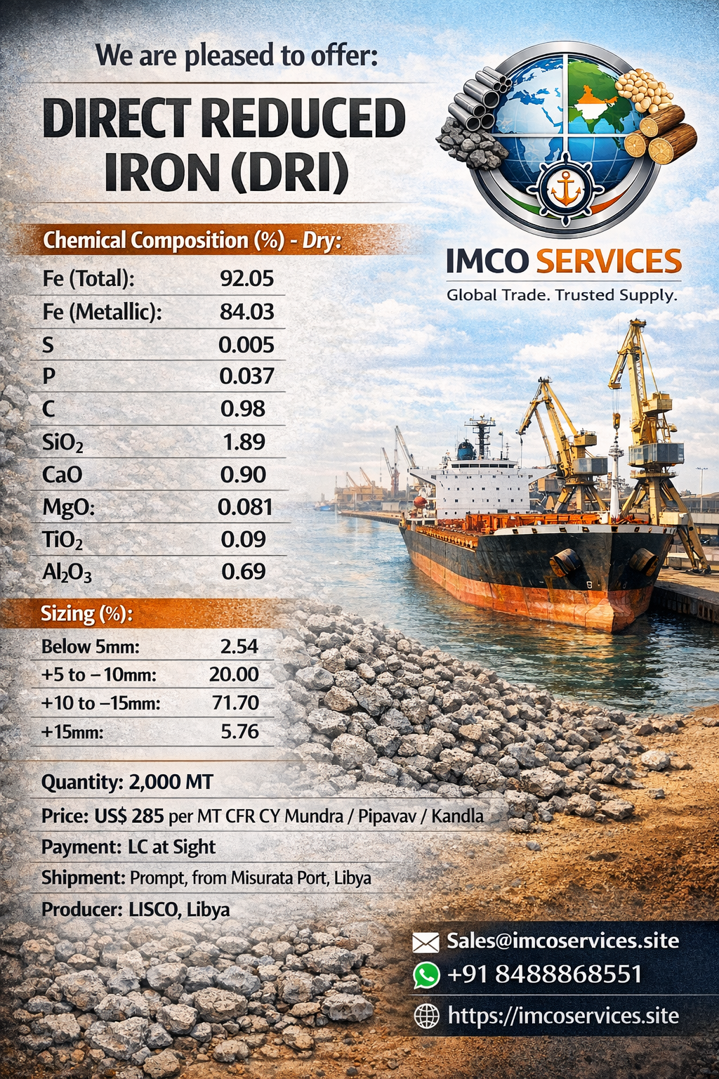 Direct Reduced Iron Offer